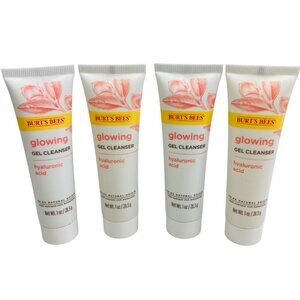 Burt's Bees Glowing Gel Cleanser 1 oz Hyaluronic Acid Travel Size Set Of 4
